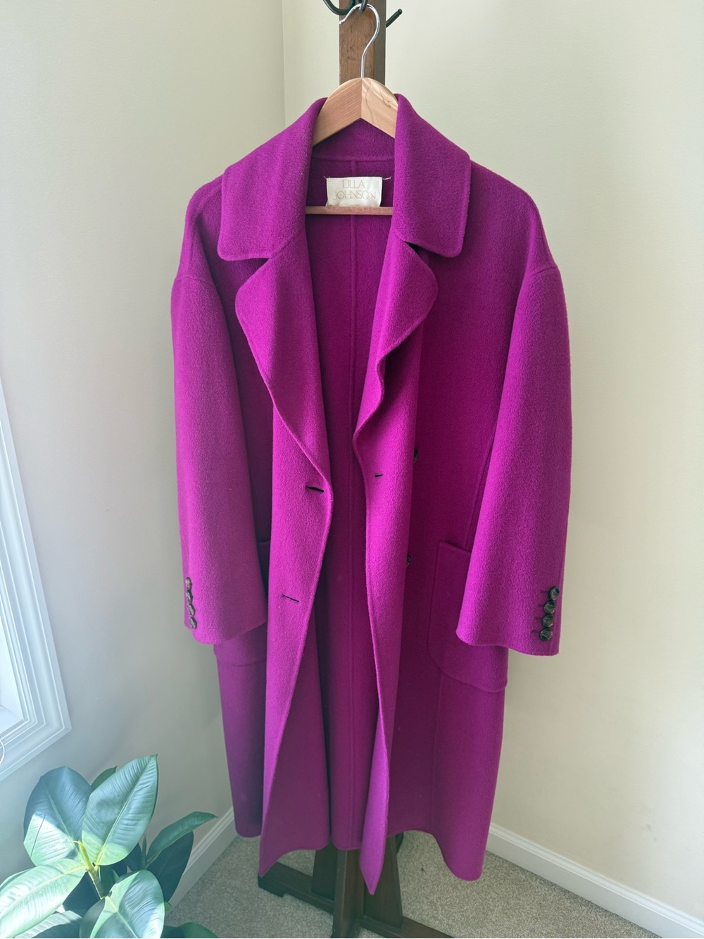 Ulla Johnson Magenta Wool Trench Coat